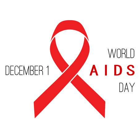 World AIDS Day poster. Red ribbon on a white backgroundのイラスト素材