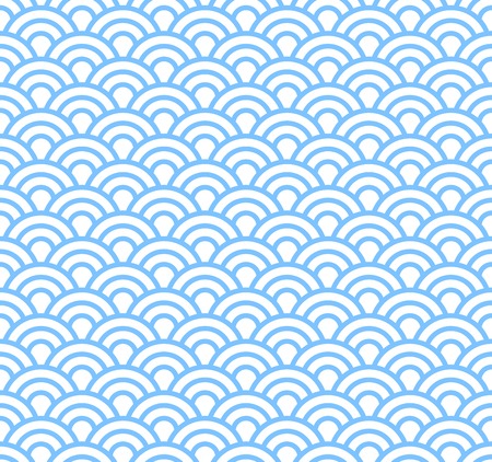Sea, ocean waves seamless pattern. Chinese, japanese, asian traditional pattern. For decorationのイラスト素材