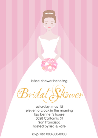 Bridal shower invitation template.のイラスト素材