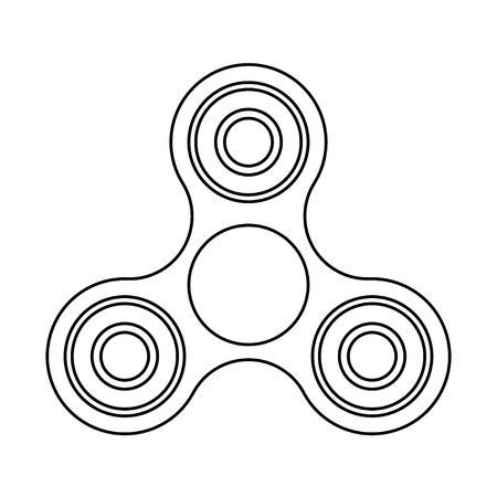 Fidget spinner outline technical drawing. Icon, vector illustration. Antistress toy for kids and adults.のイラスト素材