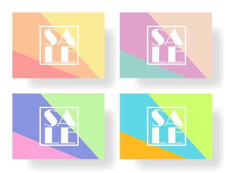 Set of colorful banners, flyers, posters for sale. Elements of infographics, vector illustration.のイラスト素材