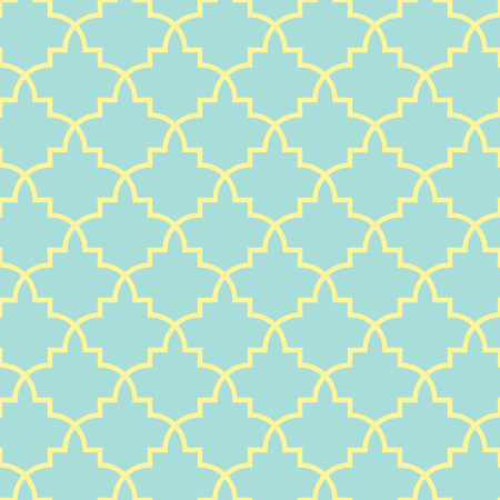 Classical geometric seamless pattern, morocco style, vector background in gold and blue colors.のイラスト素材