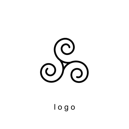Triple spiral logo template. Vector illustrationのイラスト素材