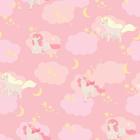 Unicorns seamless pattern. Vector elements for designのイラスト素材