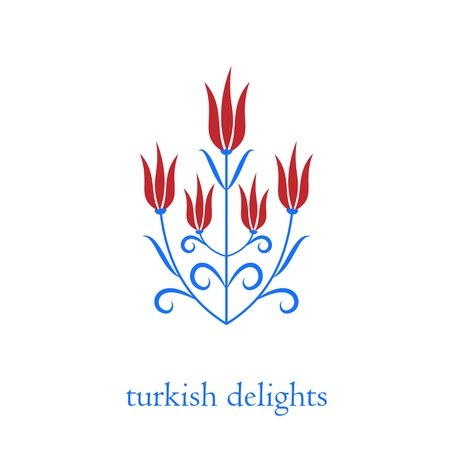 Ottoman turkish tulips vector illustrationのイラスト素材