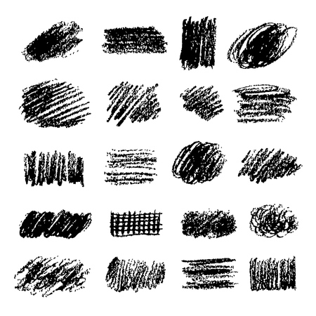 Set of artistic pencil brushes. Hand drawn grunge strokes. Vector illustration.のイラスト素材