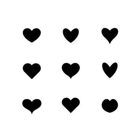 Set of the heart icons. Vector illustrationのイラスト素材