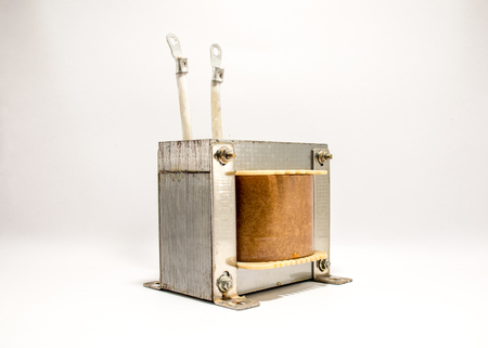 transformer low voltage on a white backgroundの写真素材