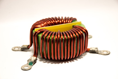 transformer low voltage on a white backgroundの写真素材