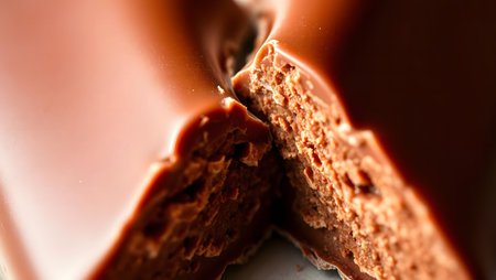Close up of a chocolate bar. Macro shot with shallow depth of field.の素材