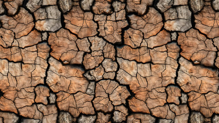 abstract background of cracked dry tree bark texture, close-upの素材