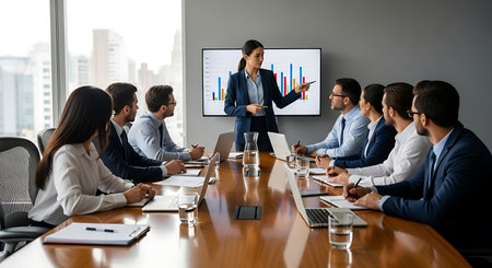 Group of business people working together at meeting room in modern office.の素材
