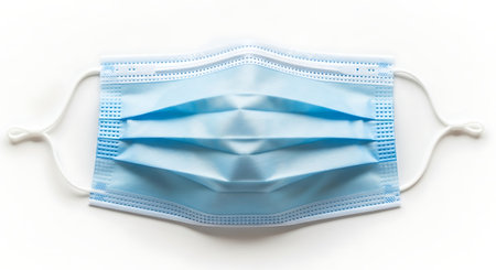 Surgical mask for protection against coronavirus on white background.の素材