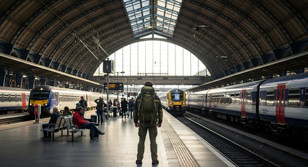 train station in Munich, Germanyの素材