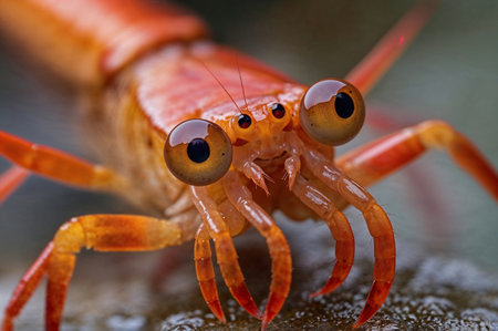 Close-up of a red crustacean (Heteroptera)の素材