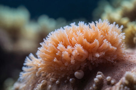 Close-up of a coral at the bottom of a tropical coral reefの素材