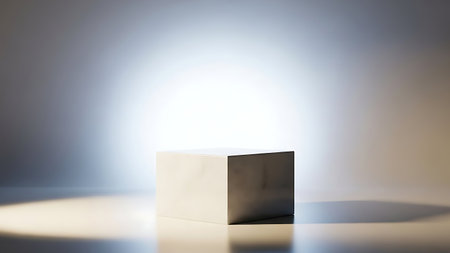 3d render, abstract background, white and black cube with shadowの素材