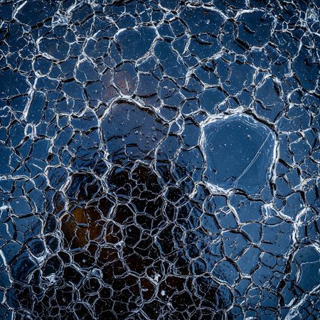 Cracked glass texture. Abstract background for design with copy space for text or image.の素材