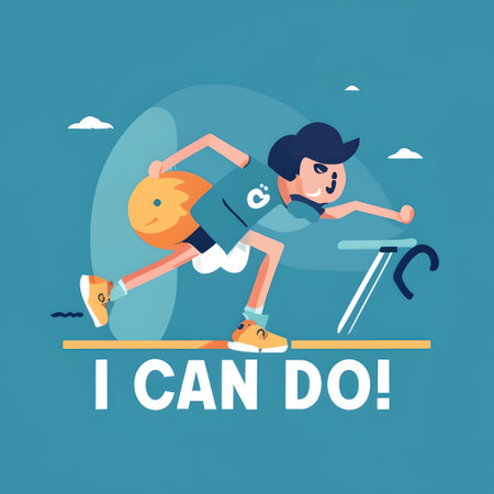 I can do it. Vector illustration in flat style. Sport concept.の素材