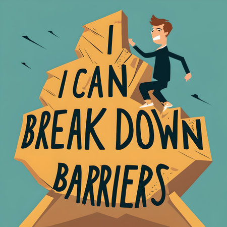 Conceptual writing showing I can break down barriers. Business photo text Do not give up on something that makes difference Man Carrying Huge Pile of Hardwood Blocks Pointing Upの素材