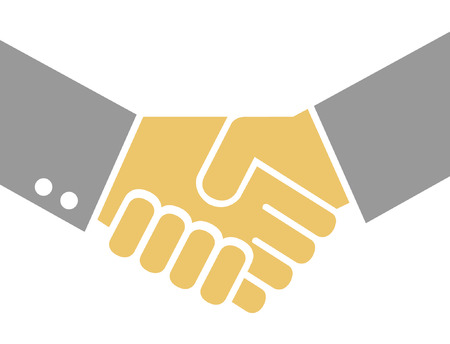 Businessmen shaking hands in agreementのイラスト素材
