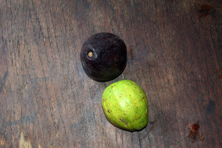 Figs on a wooden table. Fruits on a wooden table.