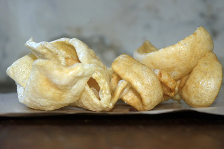 deep-fried dough stick on brown background,Thai food.