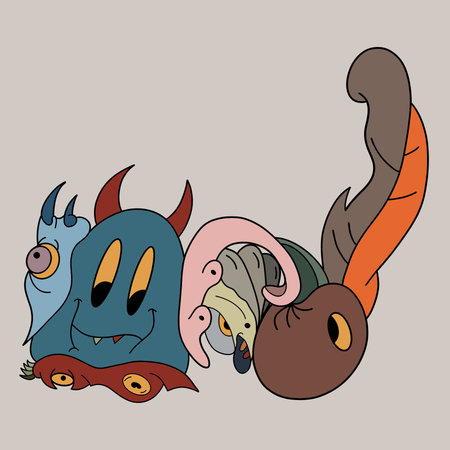 Funny monsters. Vector illustration of cartoon monsters. Vector illustration.の写真素材