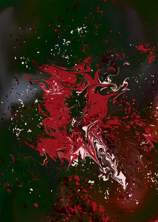 abstract red and black background with some splashes and blotsの写真素材