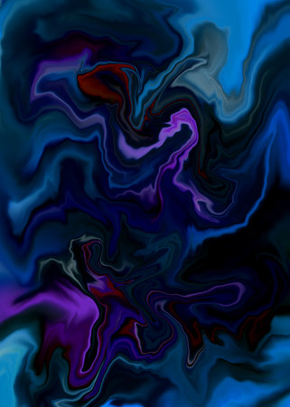 Blue Digital Acrylic Color Swirl Or Similar Marble Twist Texture Backgroundの写真素材