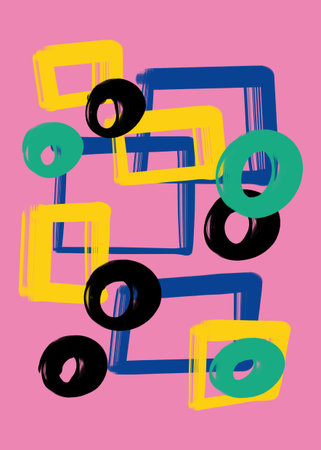 Abstract geometric background with colorful shapes. Vector illustration for your design.の写真素材