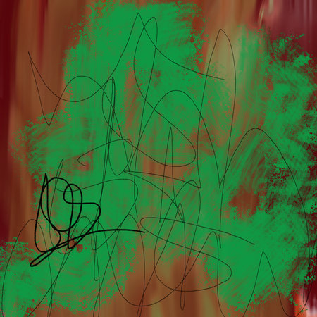 abstract background with strokes and splashes in green and brown colorsの写真素材
