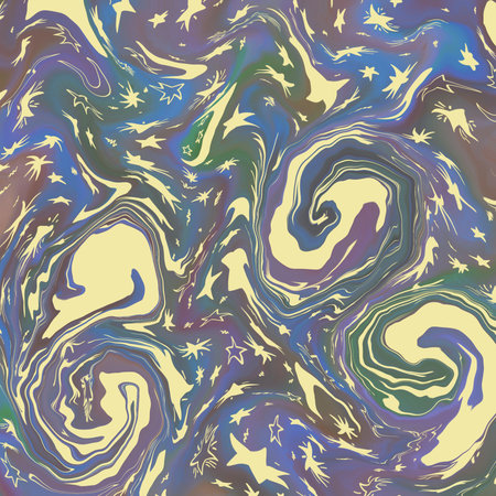 Seamless abstract pattern in blue, green and yellow colors.の写真素材