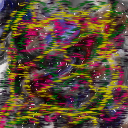 abstract background of colored spots of paint mixed in a chaotic mannerの写真素材