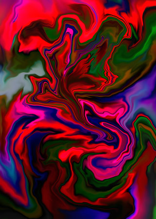 Colorful psychedelic liquefied background. Abstract coloring background of the gradient with visual wave,twirl,pinch and lighting effects.の写真素材