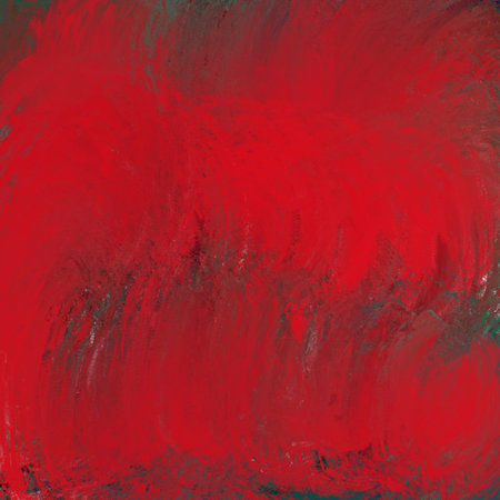 abstract red background texture with grunge brush strokes and paint splashesの写真素材