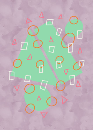 Hand drawn doodle abstract background with geometric shapes. Vector illustration.の写真素材