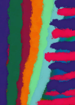 abstract background with stripes in blue, red, green and purpleの写真素材