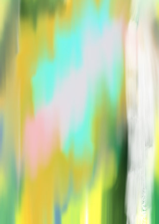 abstract background with brush strokes in yellow, green and blue colorsの写真素材