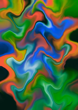 abstract background with multicolored wavy pattern, computer generatedの写真素材