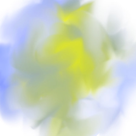abstract background of blue and yellow bokeh defocused lightsの写真素材