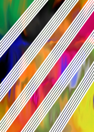Abstract seamless pattern with stripes. Multicolored diagonal stripes on a colorful background.の写真素材