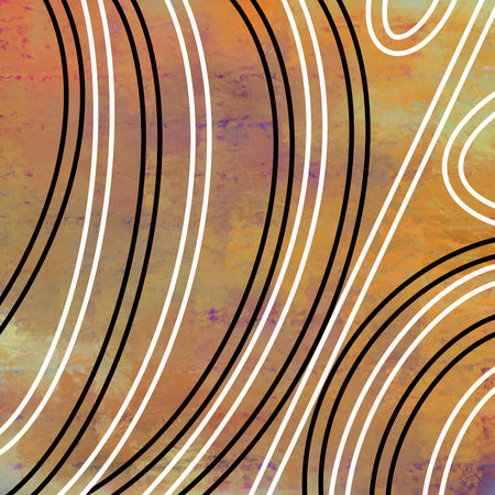 abstract background with waves and lines in grunge style, vector illustrationの写真素材
