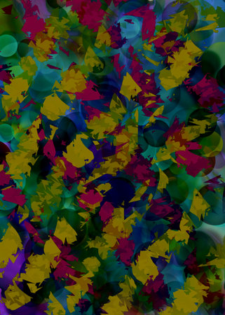 abstract background colored spots of different sizes and shades of the same colorの写真素材