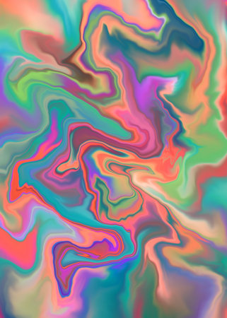 Colorful psychedelic liquefied background. Abstract pattern. Vector illustration.の写真素材