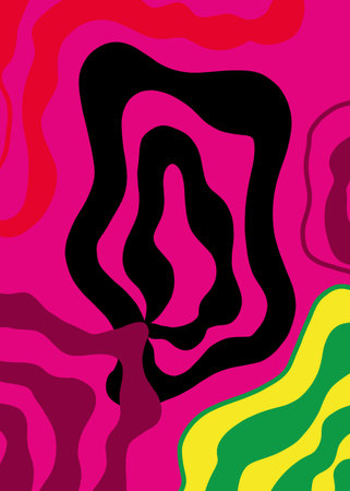 Seamless abstract pattern in pink and black colors. Vector illustration.の写真素材