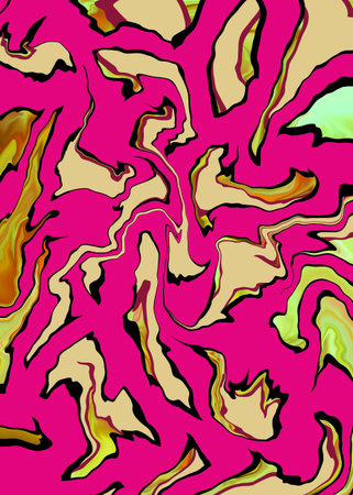 Abstract background. Psychedelic texture of brush strokes of colored paint of blurred lines and spots of different shapes and sizesの写真素材
