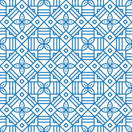 Vintage mosaic seamless pattern In White Backgroundのイラスト素材