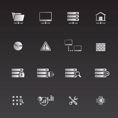 Web Hosting Icon Setのイラスト素材