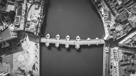 Tavira Old Bridge from the top viewの写真素材